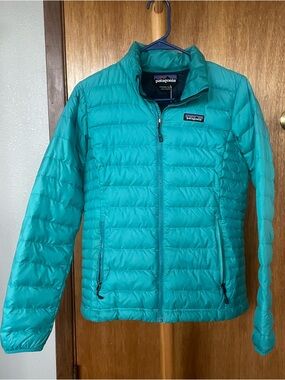 Patagonia Teal Puffy Down Jacket